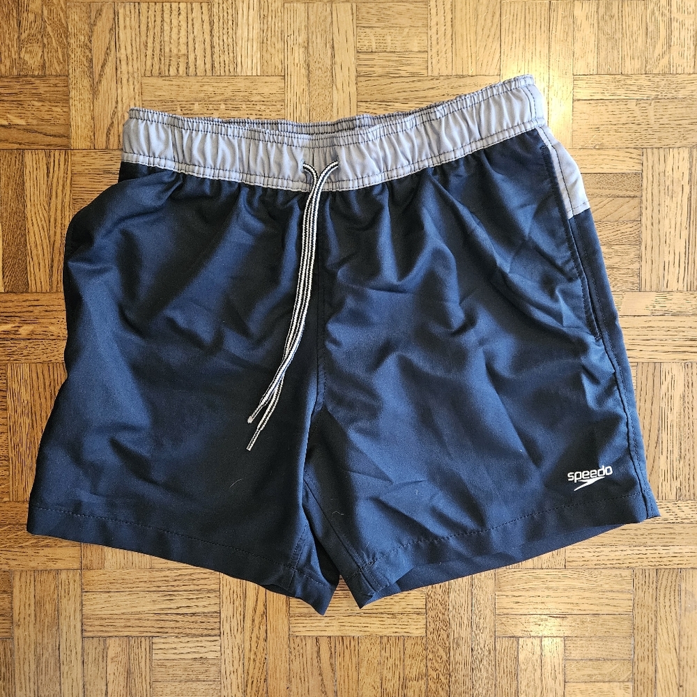 Speedo Men's 5.5" Colorblock Swim Shorts Swimsuit‎ Trunks UPF 50+, Gray/Black S